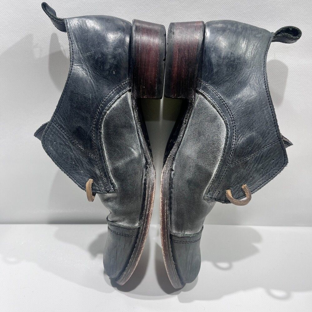 Freebird By Steven "Mabel" Navy Blue/Grey Distressed Leather Shoes Sz 9 - Picture 8 of 10